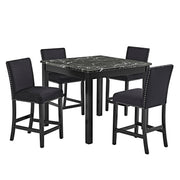 Lennon 5-Pk Counter Height Set Black