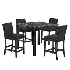 Lennon 5-Pk Counter Height Set Black