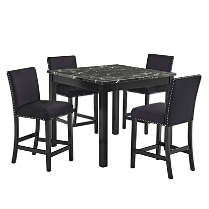 Lennon 5-Pk Counter Height Set Black