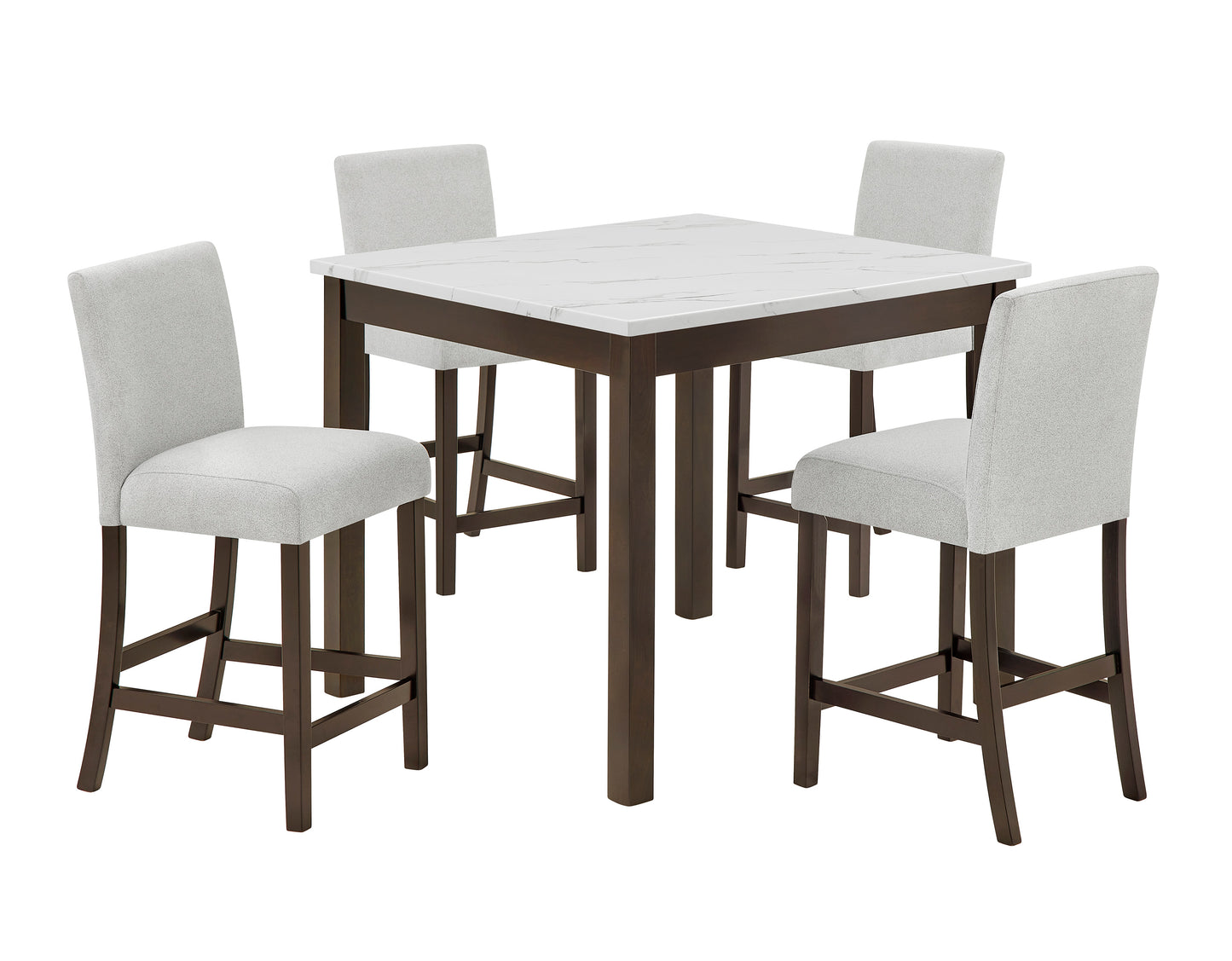 Lennon 5-Pk Counter Height Set Brown