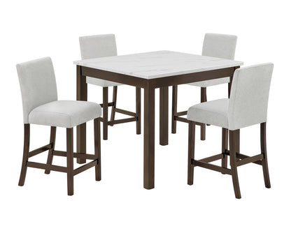 Lennon 5-Pk Counter Height Set Brown