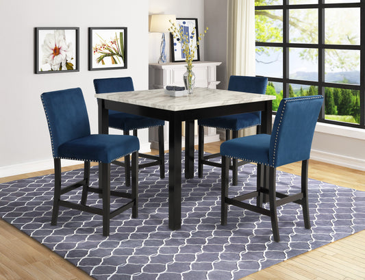 Lennon 5-Pk Counter Height Dining Set Royal Blue