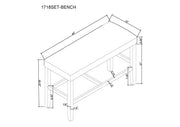 Marbel Counter Height Bench Dove