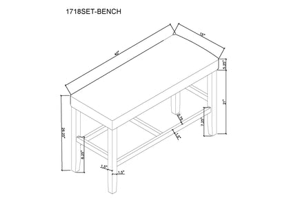 Marbel Counter Height Bench Dove