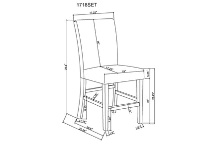 Marbel 5Pk Faux Marble Counter Height Dining Set