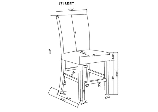Marbel 5Pk Faux Marble Counter Height Dining Set
