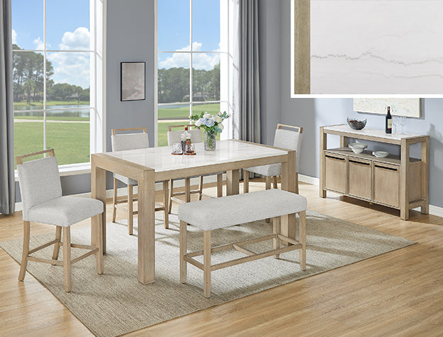 Hazel Genuine Marble Counter Height Table