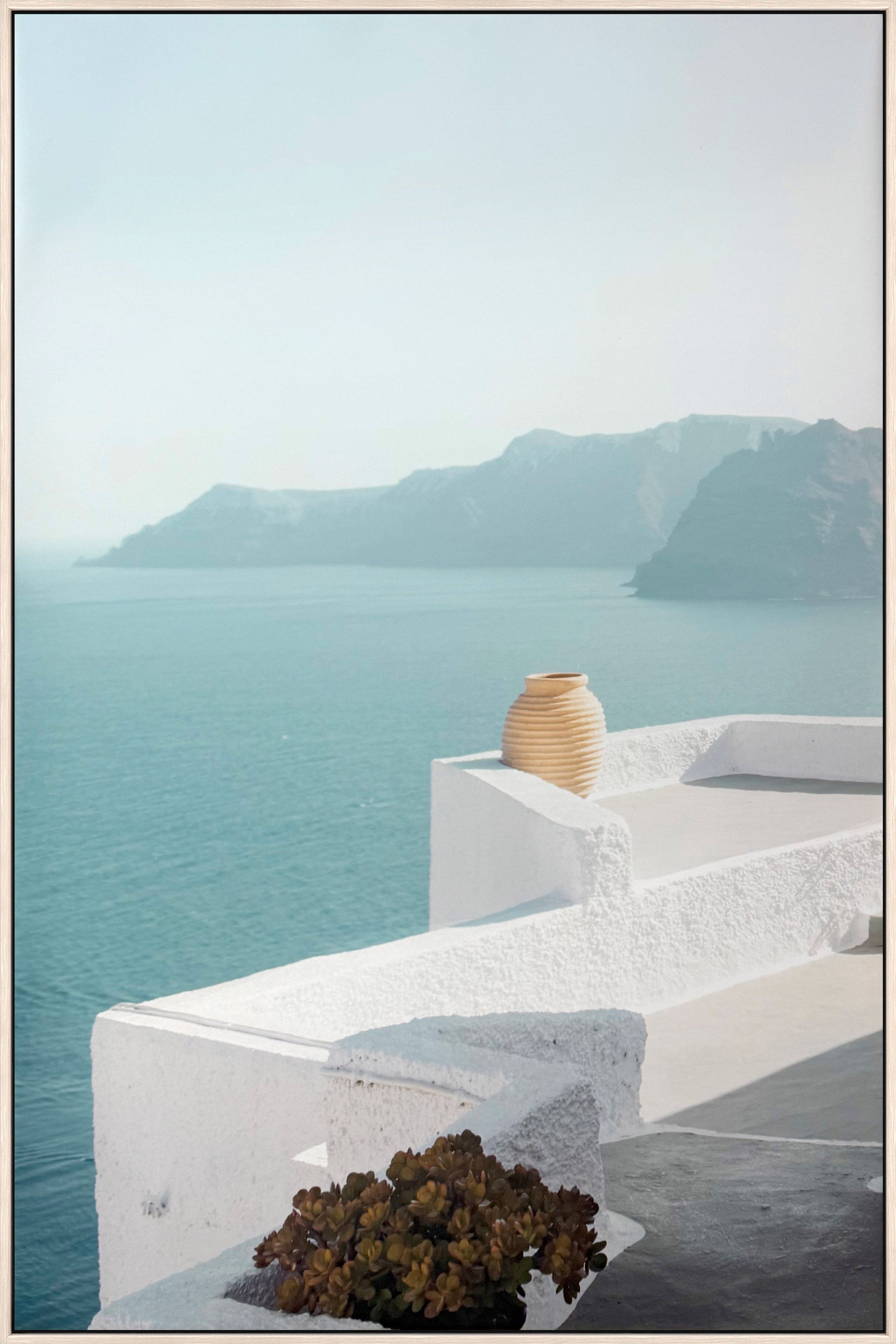 Aegean Terrace Canvas in Frame