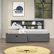 Bookcase Daybed with Dual Underbed Drawers