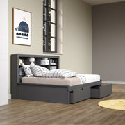 Bookcase Daybed with Dual Underbed Drawers