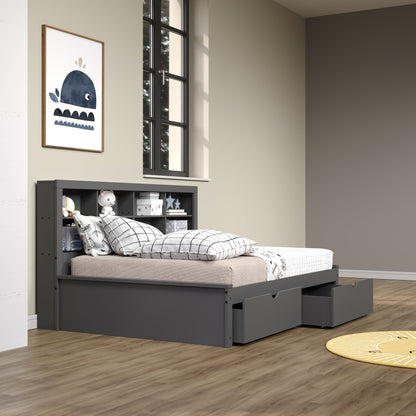 Bookcase Daybed with Dual Underbed Drawers