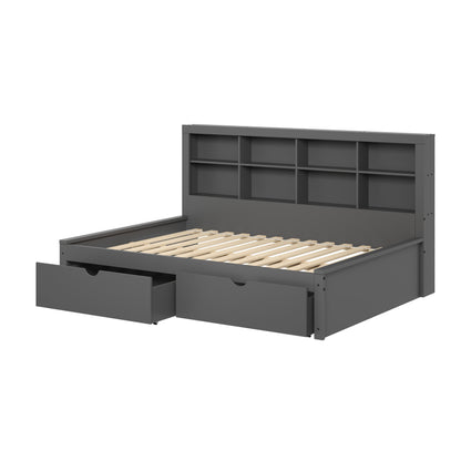 Bookcase Daybed with Dual Underbed Drawers
