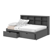 Bookcase Daybed with Dual Underbed Drawers