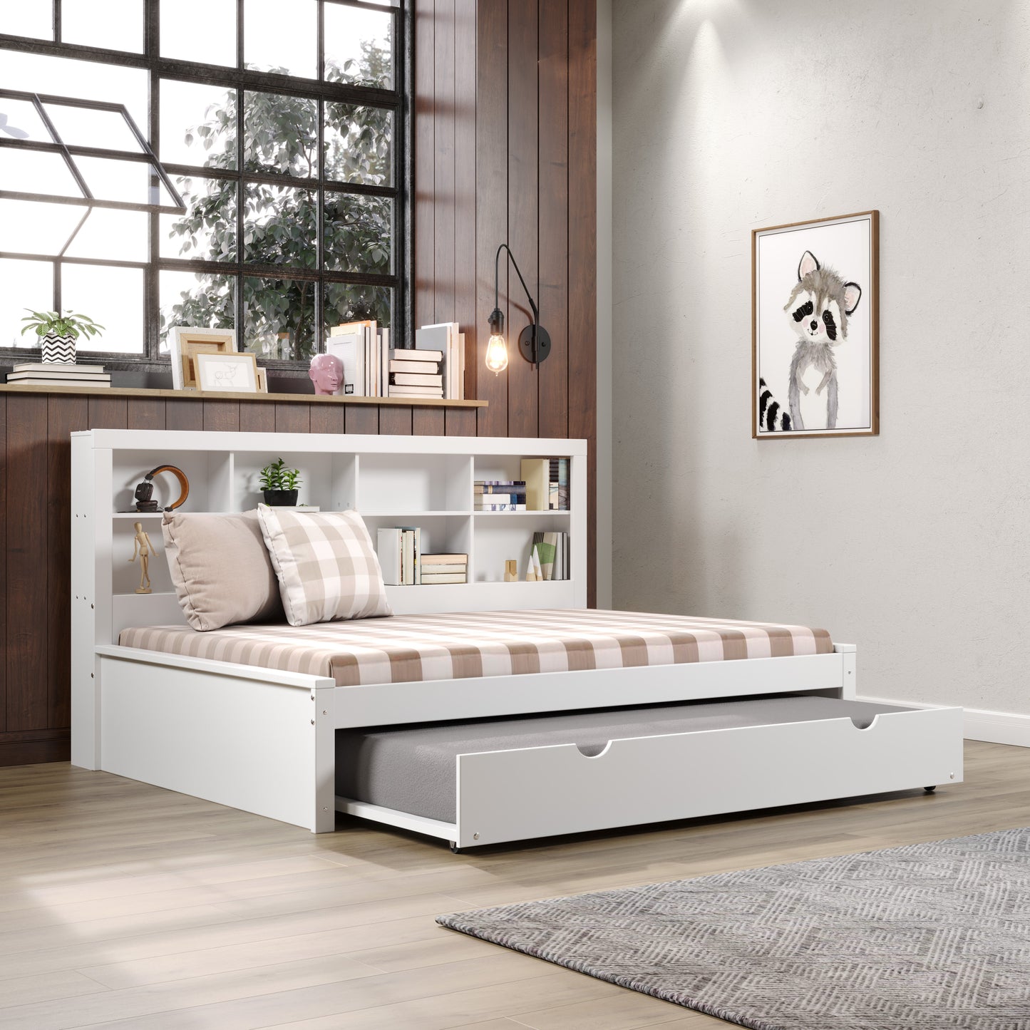 Bookcase Daybed with Twin Trundle