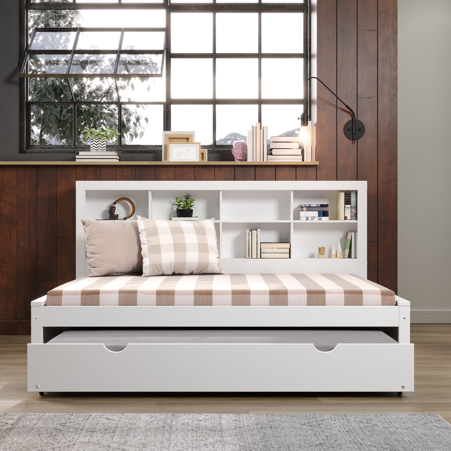 Bookcase Daybed with Twin Trundle