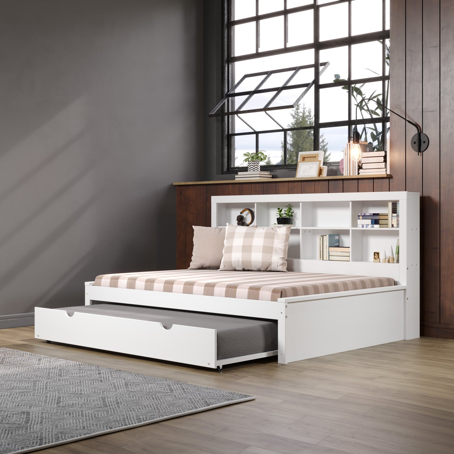 Bookcase Daybed with Twin Trundle