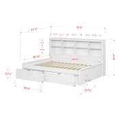 Bookcase Daybed with Dual Underbed Drawers