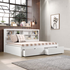 Bookcase Daybed with Dual Underbed Drawers