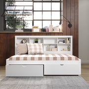 Bookcase Daybed with Dual Underbed Drawers