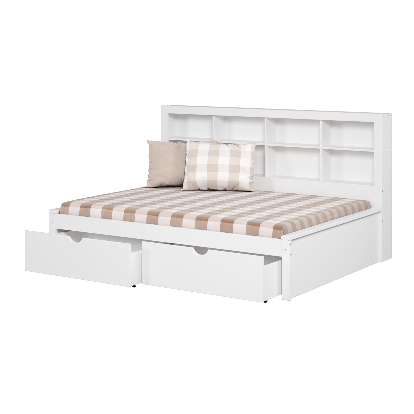 Bookcase Daybed with Dual Underbed Drawers