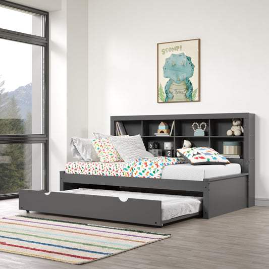 Bookcase Daybed with Trundle Bed