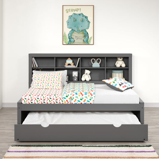 Bookcase Daybed with Trundle Bed