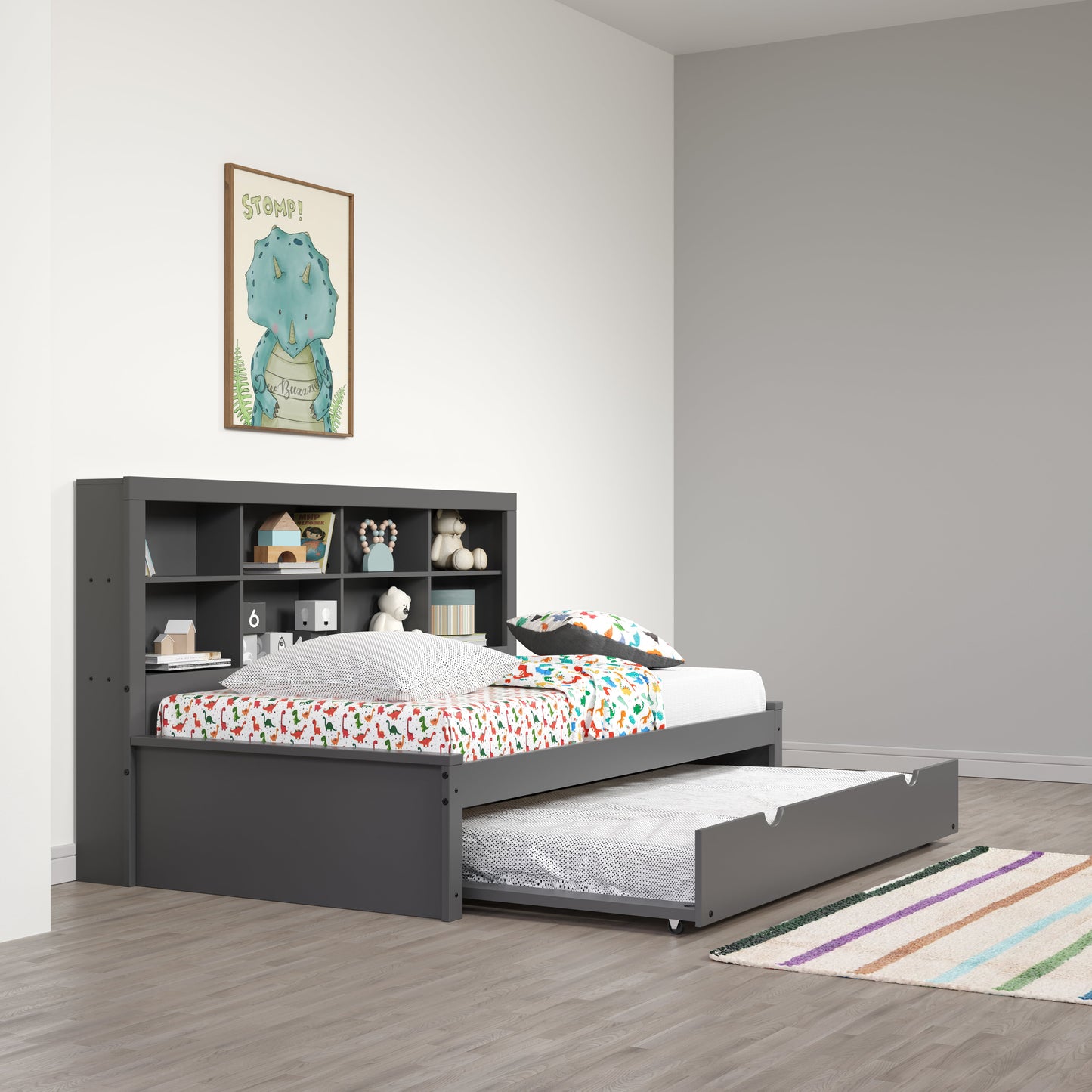 Bookcase Daybed with Trundle Bed