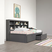 Bookcase Daybed with Dual Underbed Drawers