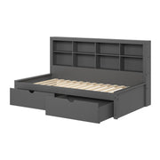 Bookcase Daybed with Dual Underbed Drawers