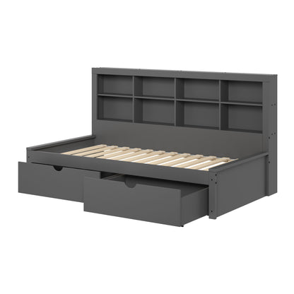 Bookcase Daybed with Dual Underbed Drawers