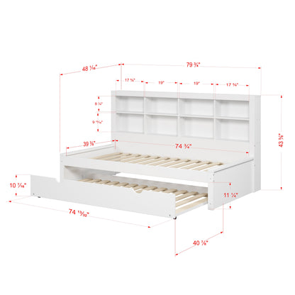 Bookcase Daybed with Trundle