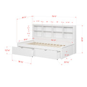 Bookcase Daybed with Dual Underbed Drawers