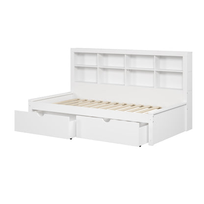 Bookcase Daybed with Dual Underbed Drawers