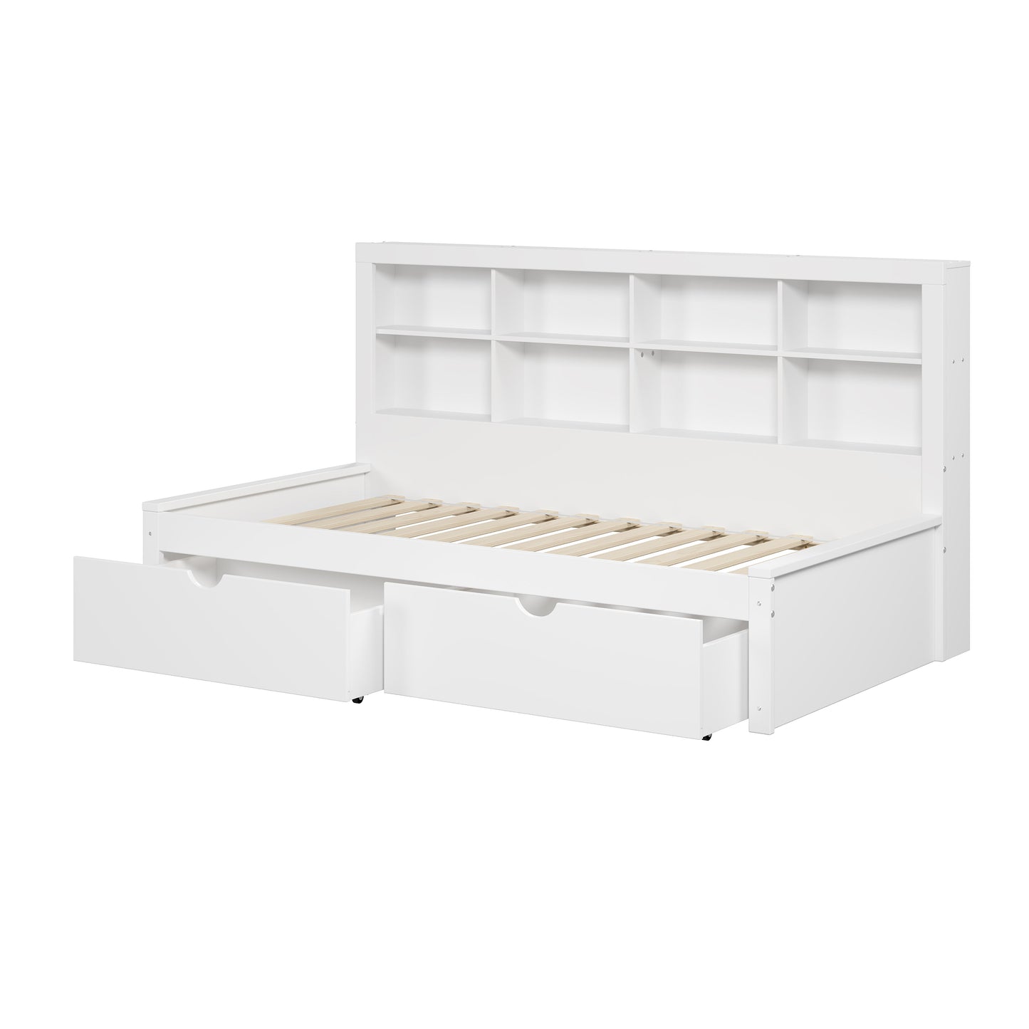 Bookcase Daybed with Dual Underbed Drawers