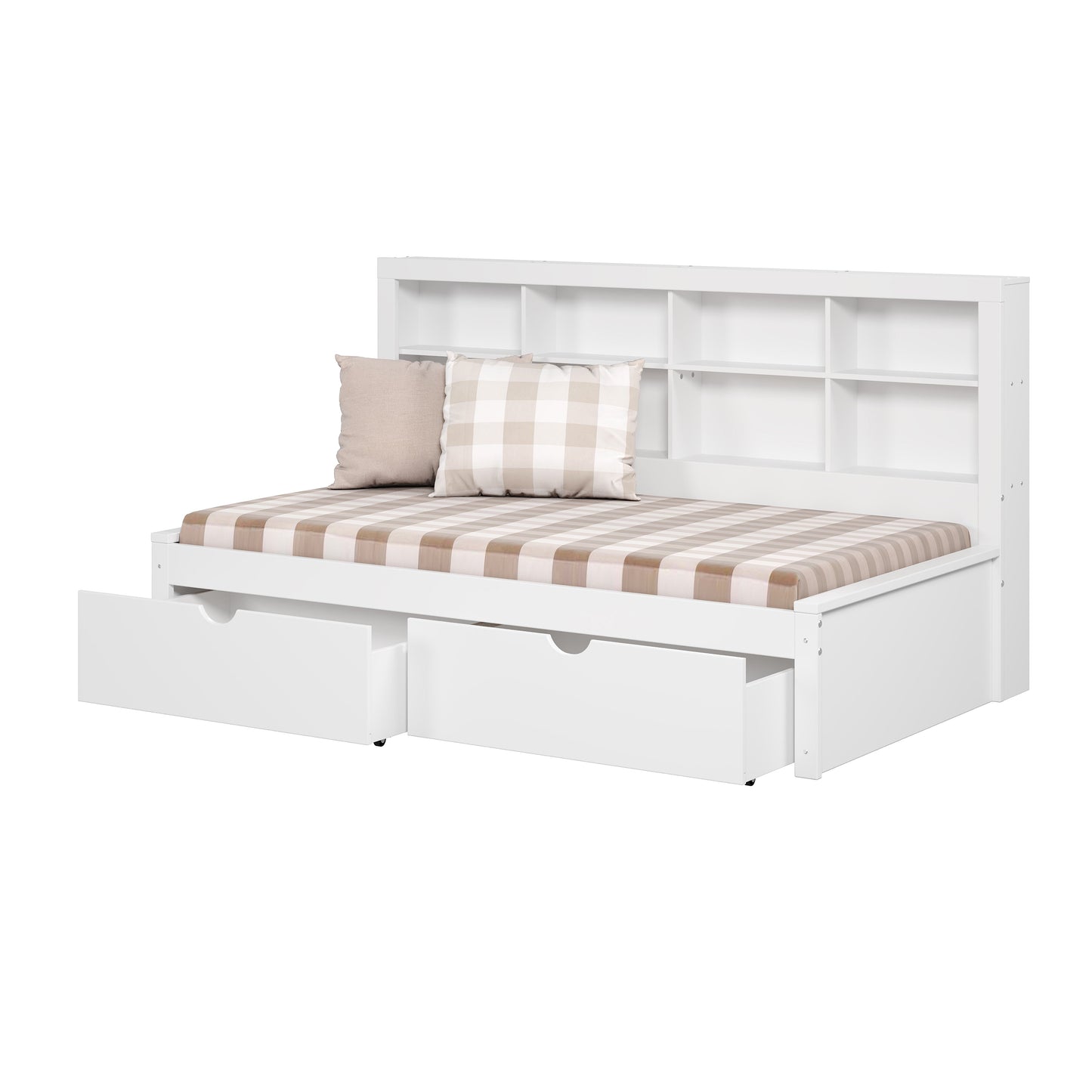 Bookcase Daybed with Dual Underbed Drawers