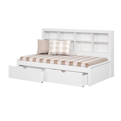 Bookcase Daybed with Dual Underbed Drawers