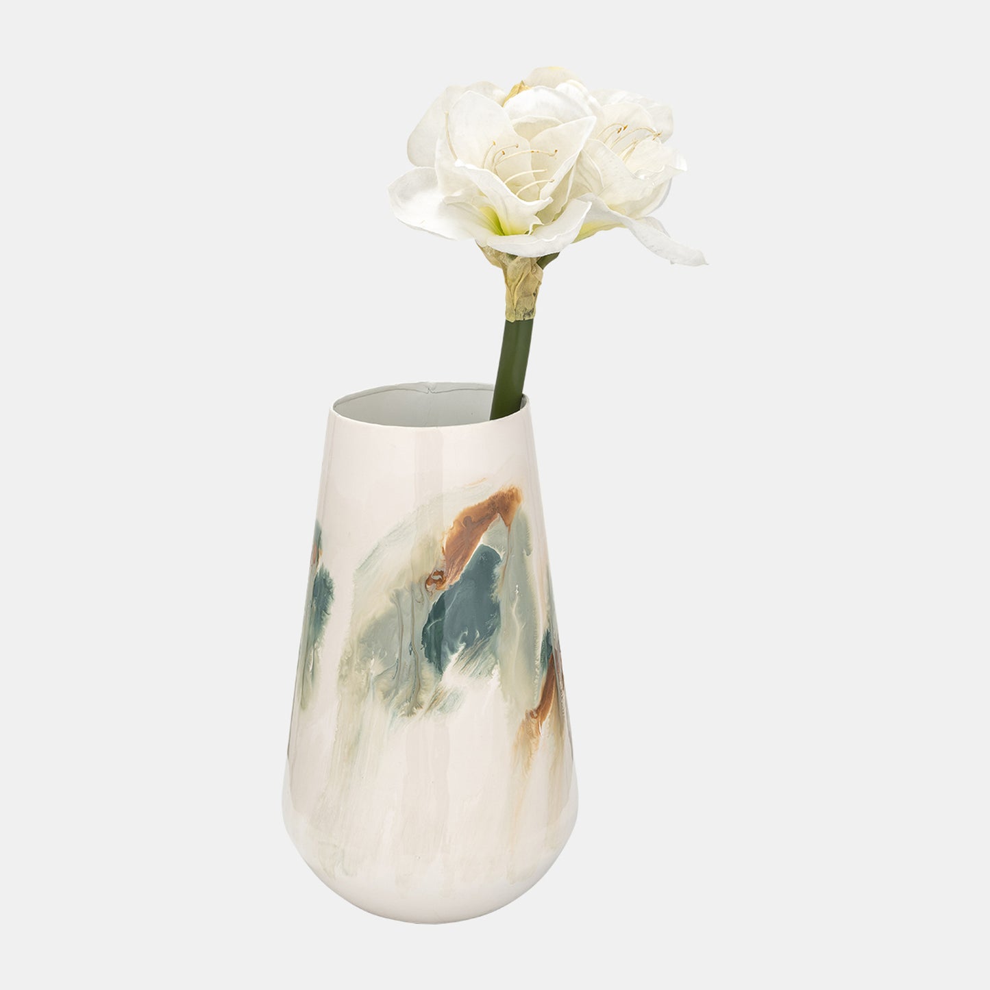 Iron-Colored Stained Vase – Refined Abstract Elegance