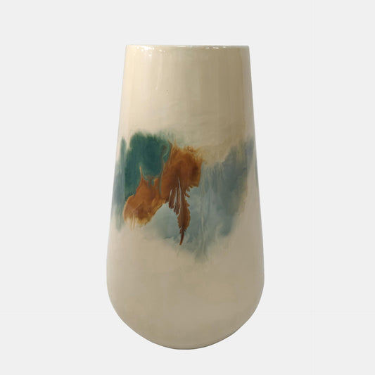 Iron-Colored Stained Vase – Refined Abstract Elegance