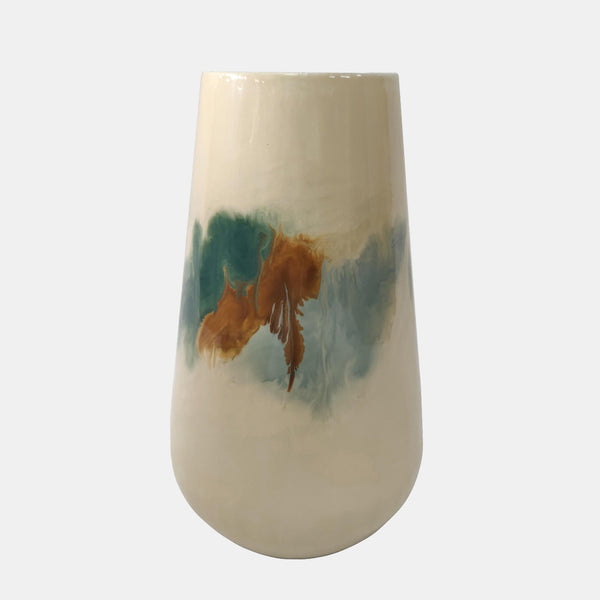 Iron-Colored Stained Vase – Refined Abstract Elegance