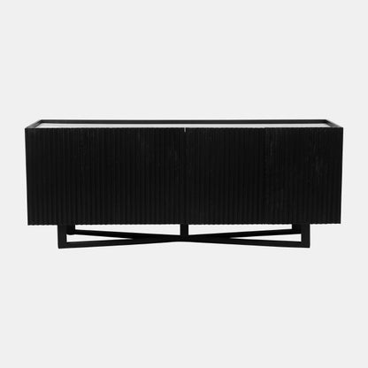 Wood/Marble 4-door Fluted Sideboard