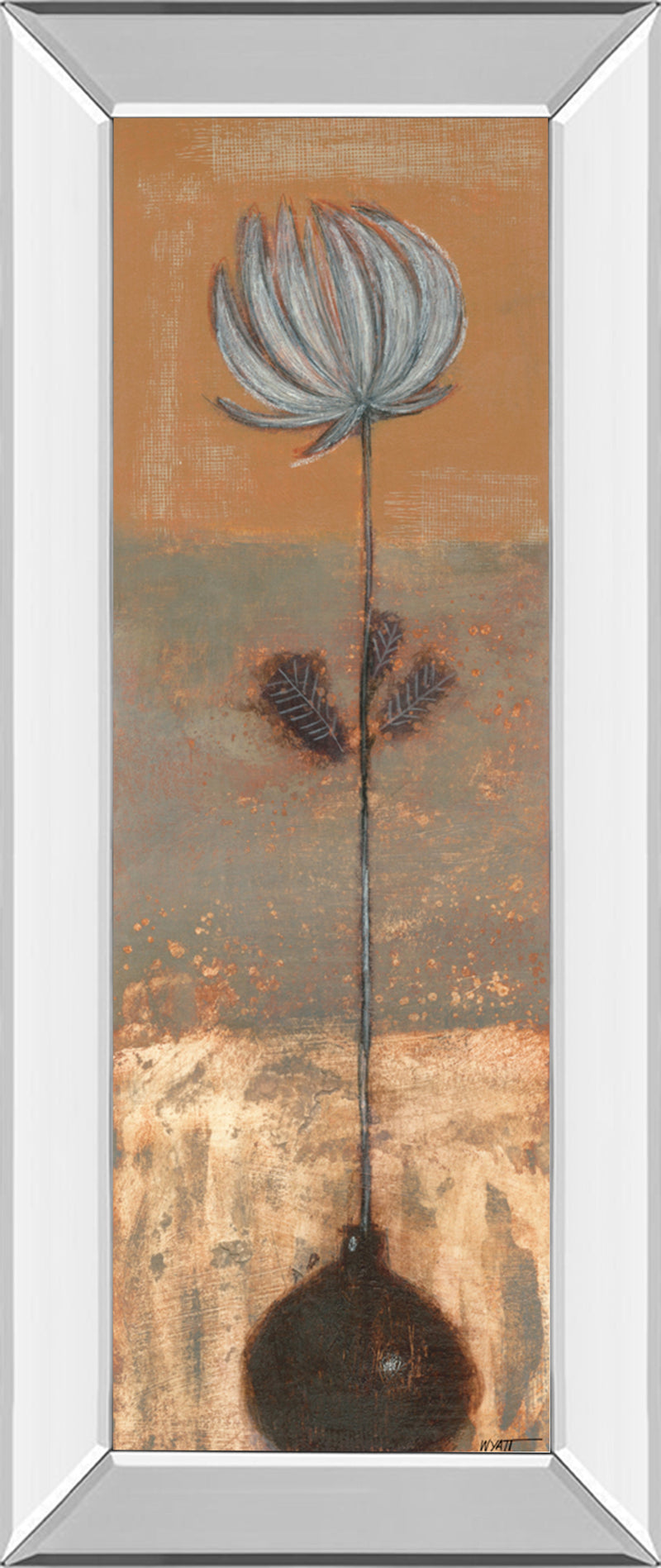 Mirrored Frame Solitary Flower I By Norman Wyatt