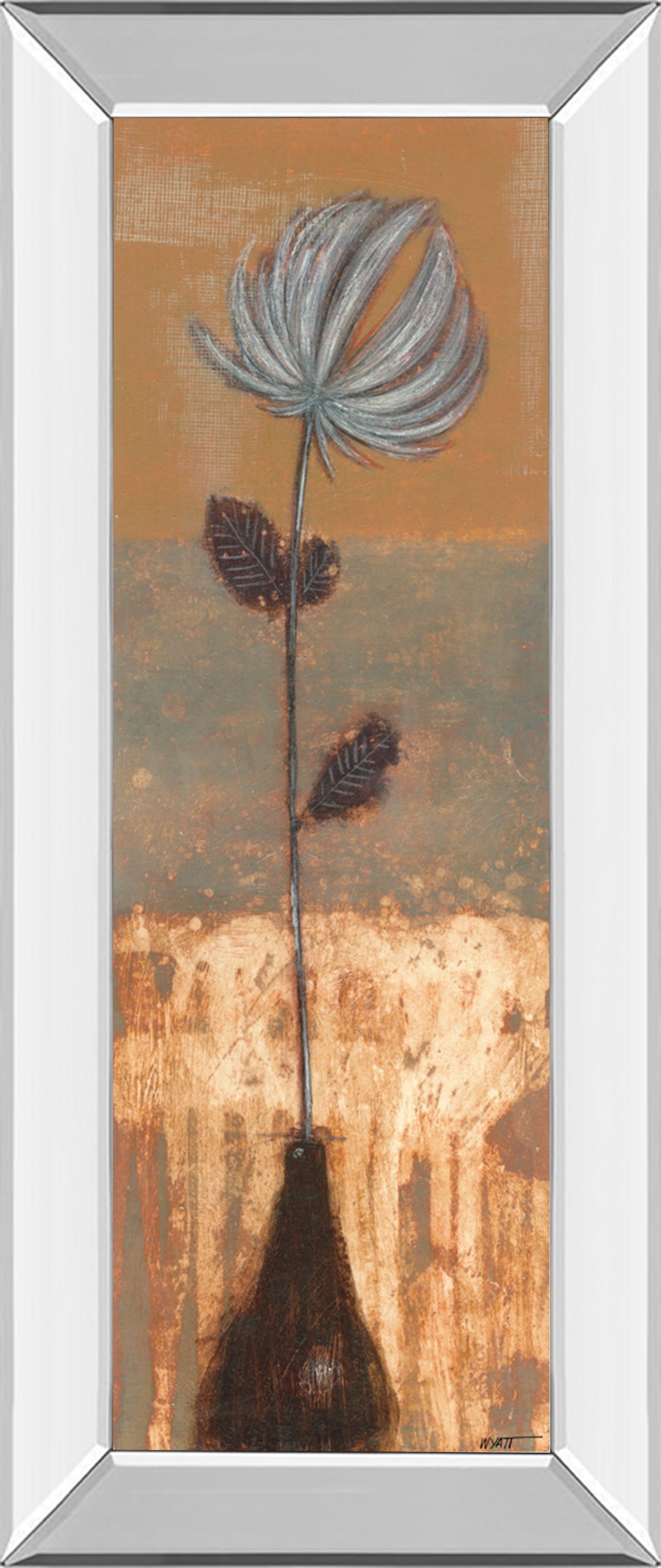 Mirrored Frame Solitary Flower II By Norman Wyatt