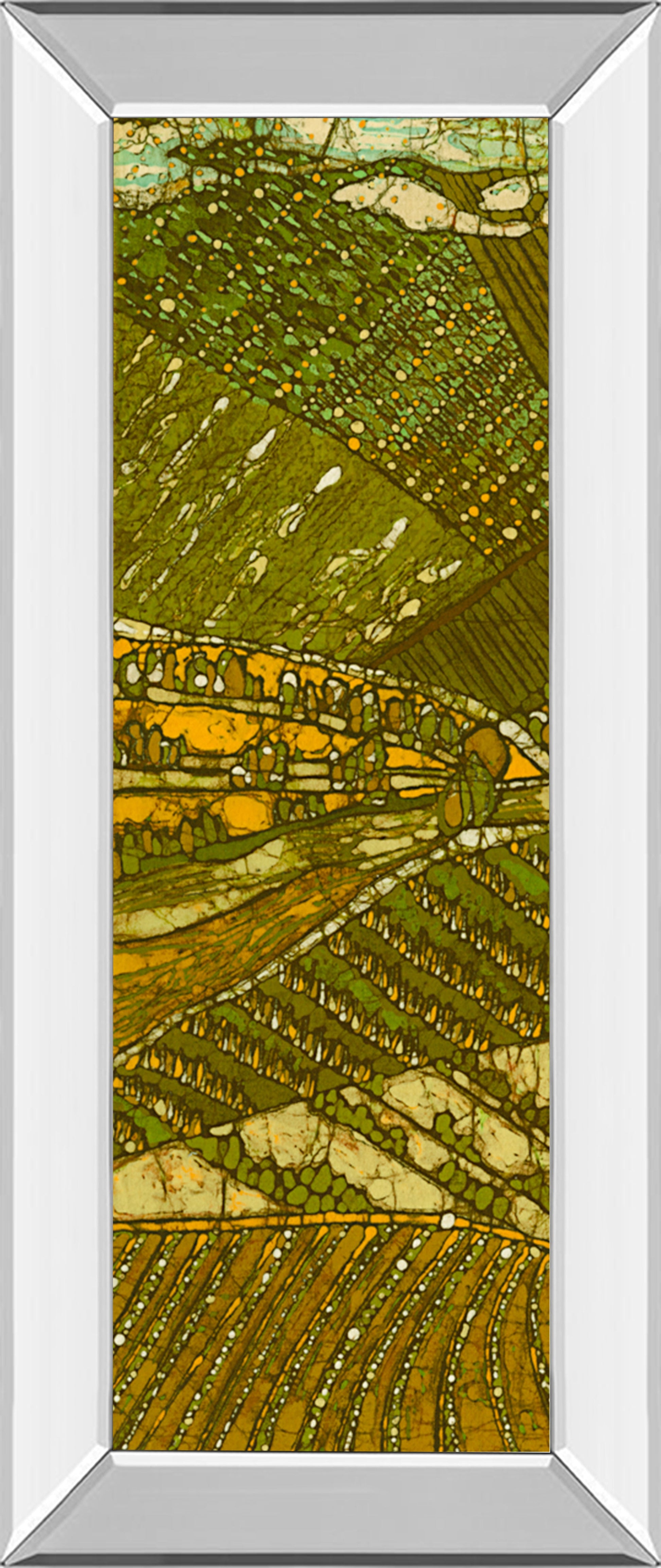 Mirrored Frame Vineyard Batik I By Andrea Davis