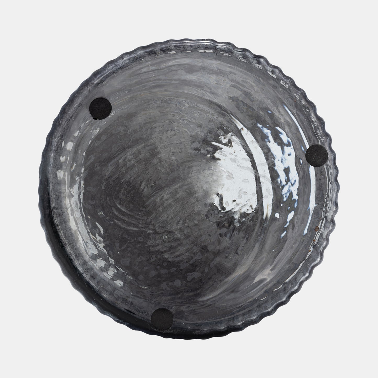 Jarrón de vidrio acanalado: elegancia costera en un azul intenso