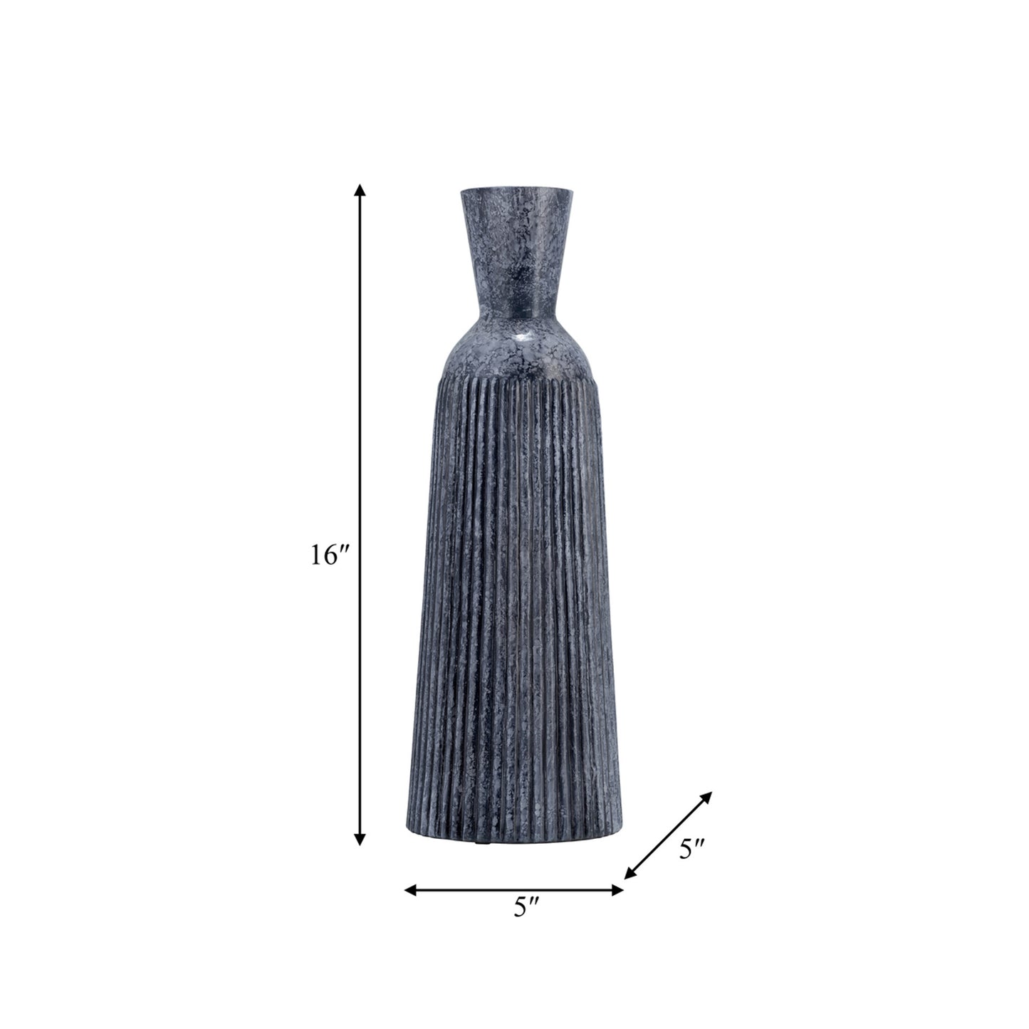 Jarrón de vidrio acanalado: elegancia costera en un azul intenso