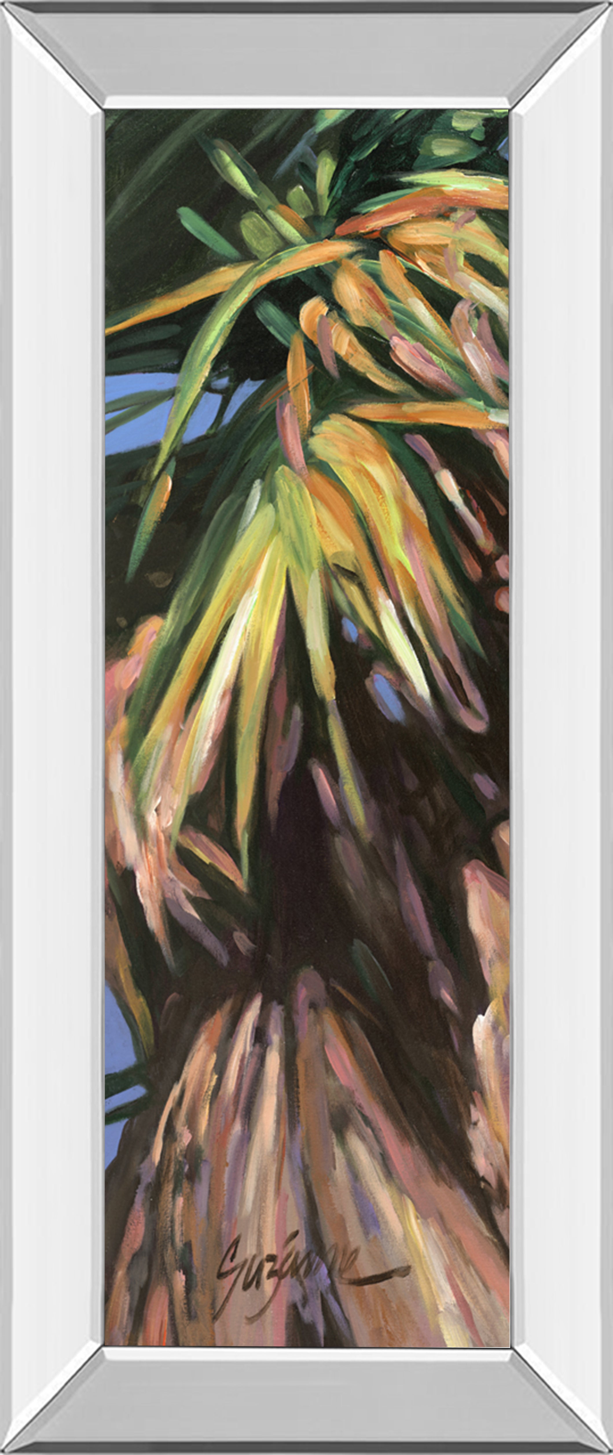 Mirrored Frame Wild Palm I By Suzanne Wilkins
