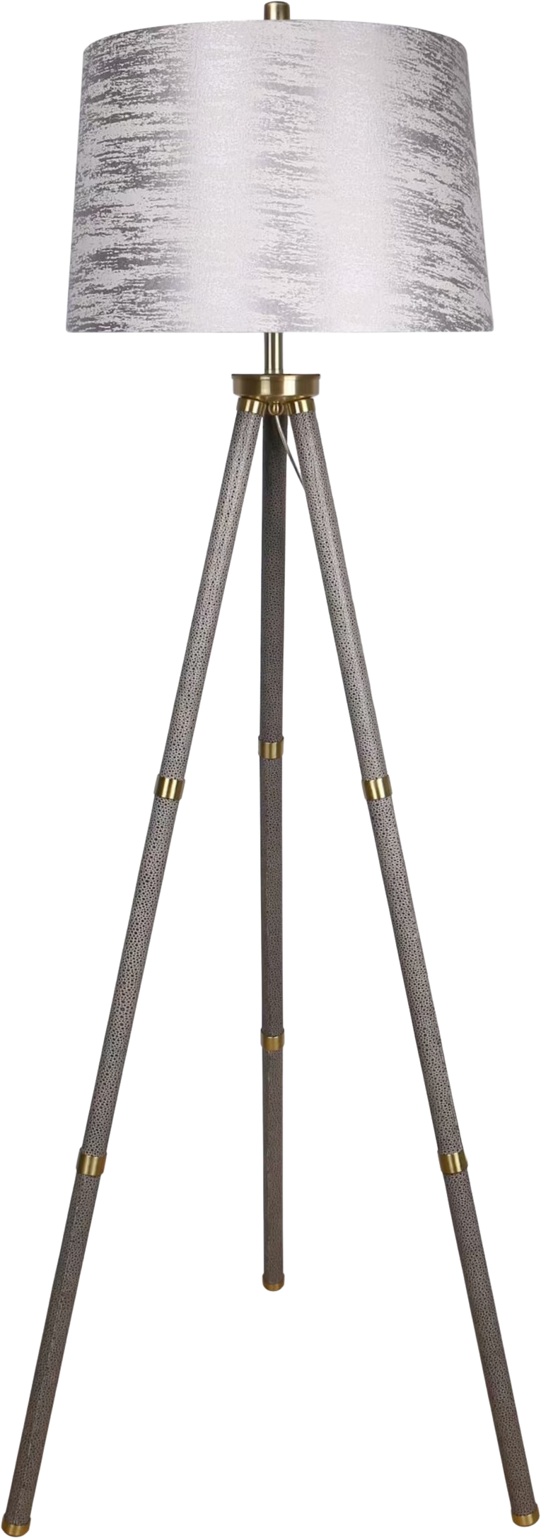 Luxe Tripod Elegance Faux Leather Wrap Floor Lamp