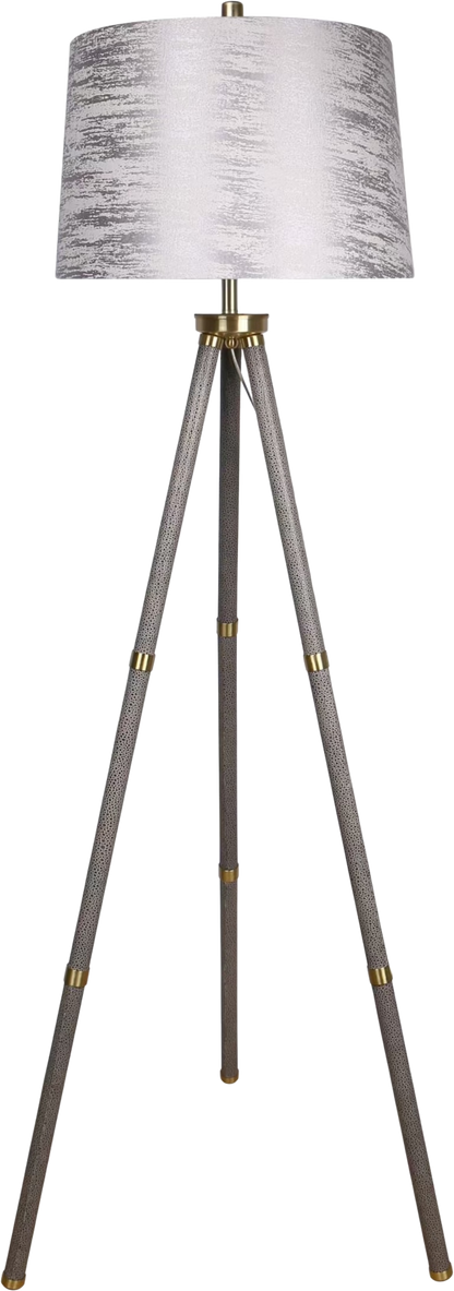 Luxe Tripod Elegance Faux Leather Wrap Floor Lamp