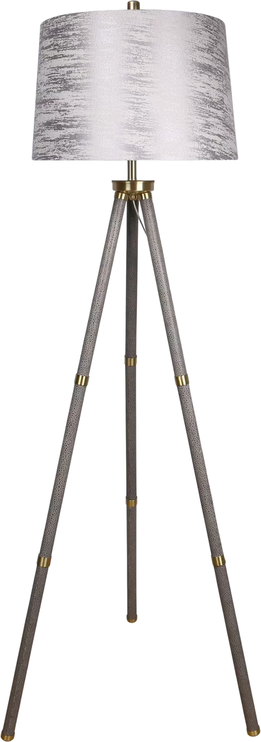 Luxe Tripod Elegance Faux Leather Wrap Floor Lamp