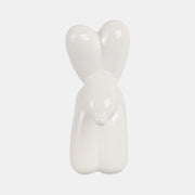 7" Ceramic Balloon Dog – White
